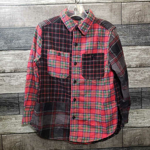 ART CLASS PATCHWORK FLANNEL BUTTON DOWN SHIRT 4/5