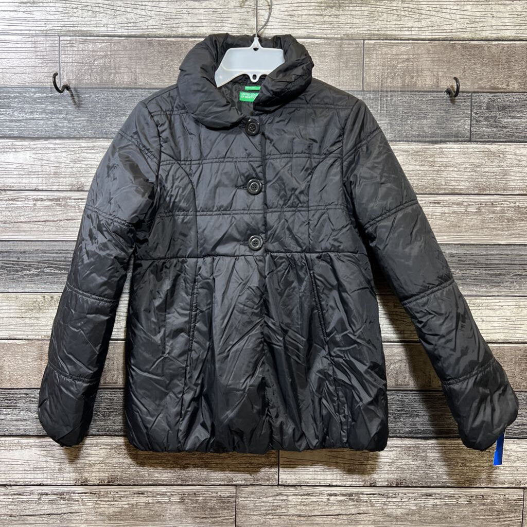 BENETTON BLACK PUFFER COAT 10/12