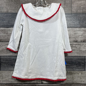 LILA & HAYES PIMA COTTON WHITE DRESS WITH RED TRIM 18-24 MO