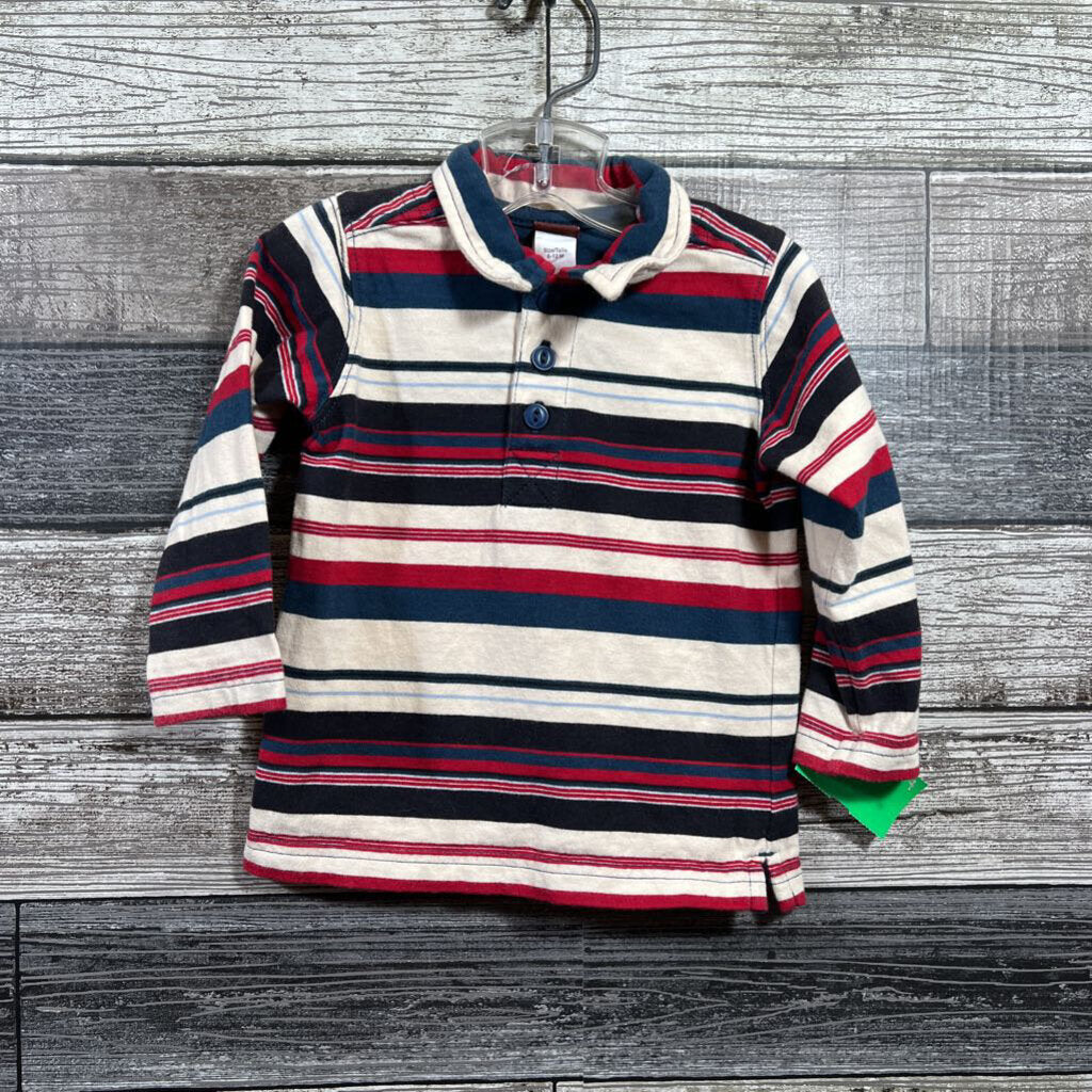 TEA LS STRIPED POLO SHIRT 12 MO