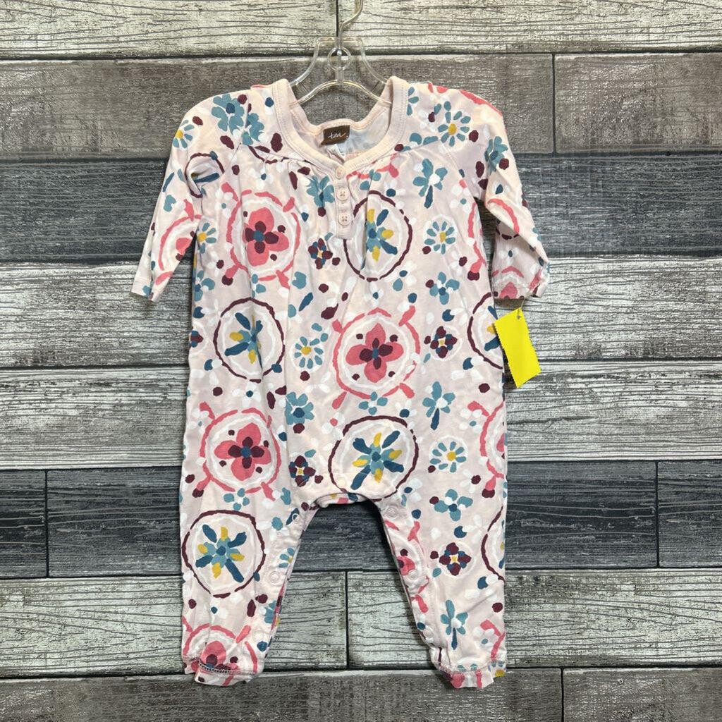 TEA LS COTTON ROMPER 3-6 MO