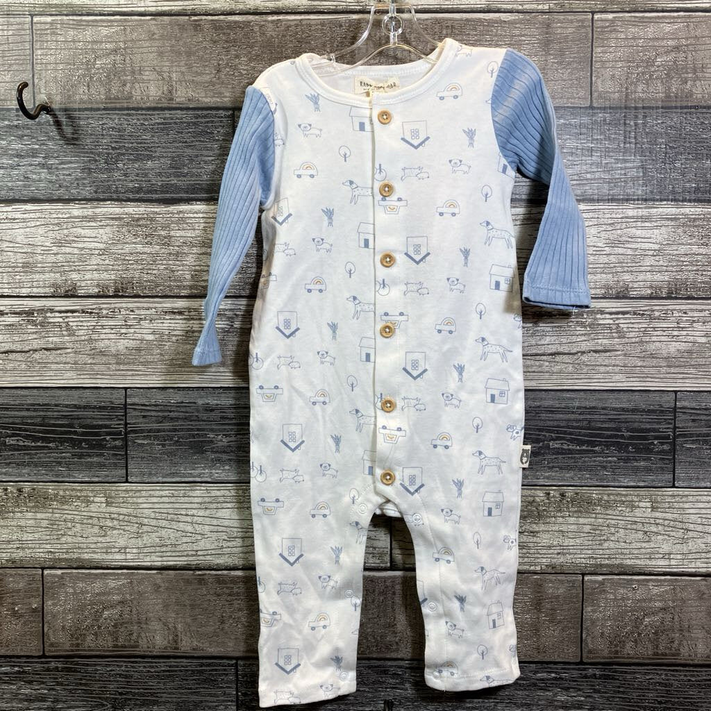 NWT RABBIT + BEAR ORGANIC LS ROMPER 6-9 MO