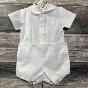 SIR JOHN SS SHORT BUTTON ROMPER 12 MO