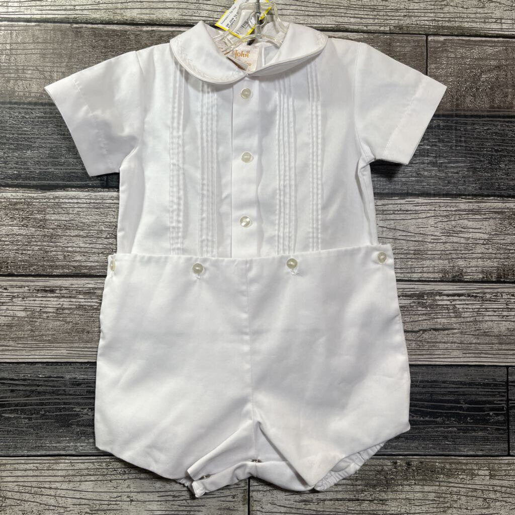 SIR JOHN SS SHORT BUTTON ROMPER 12 MO