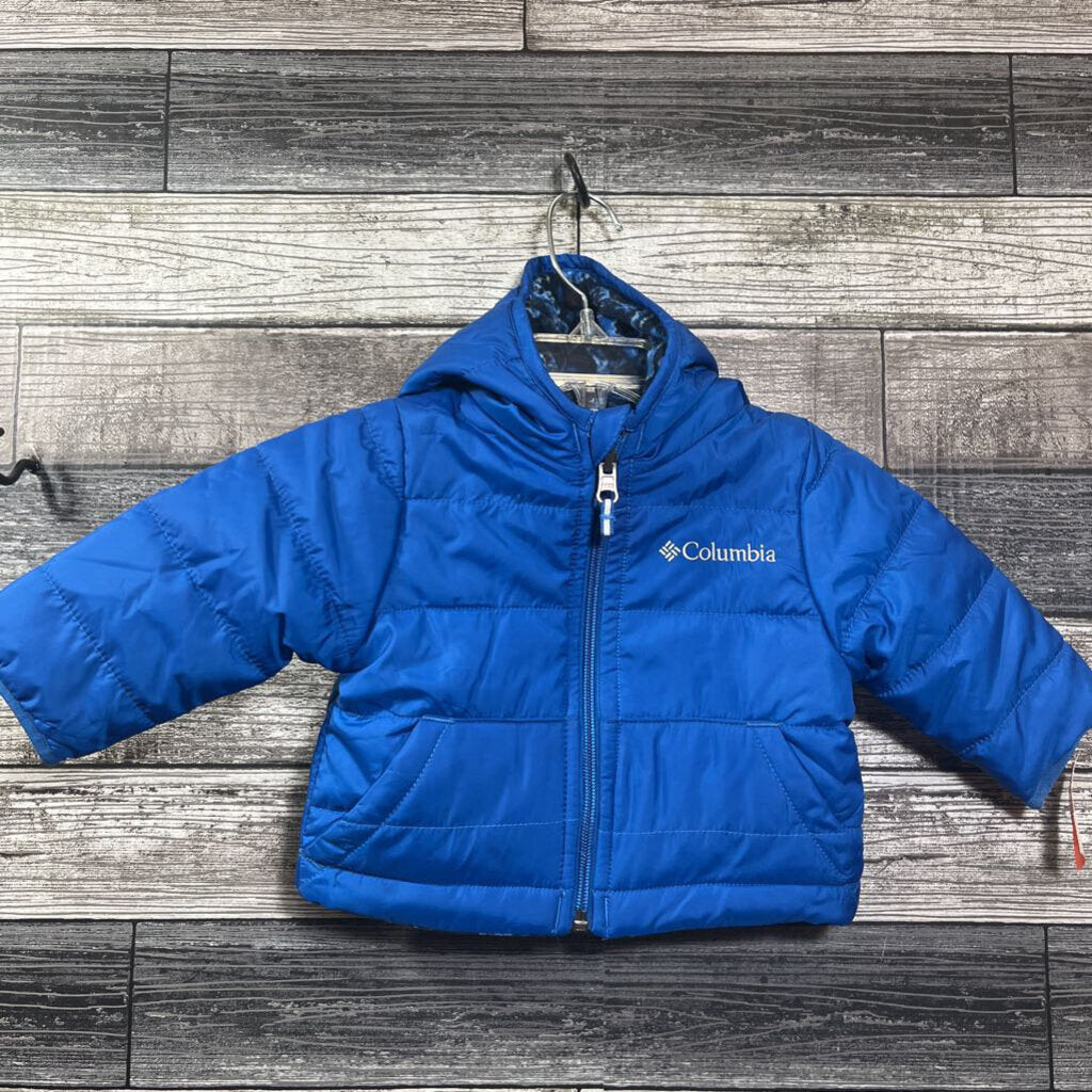 COLUMBIA REVERSIBLE HOODED FLEECE / PUFFER JACKET 3-6 MO