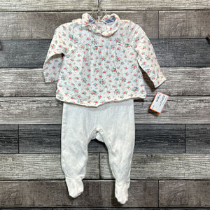 MINI BODEN LS FLORAL ROMPER 0-3 MO