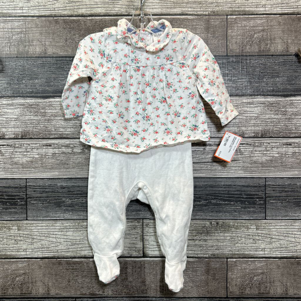 MINI BODEN LS FLORAL ROMPER 0-3 MO