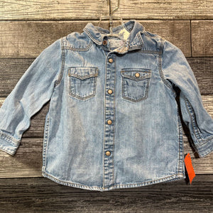 ZARA SNAP FRONT DENIM LS SHIRT 12/18 MO