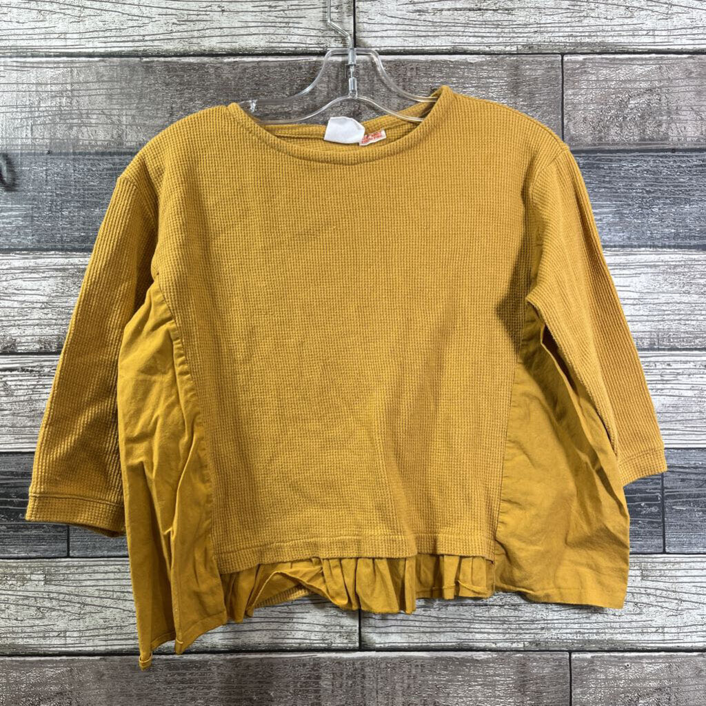 ZARA LS WAFFLE WEAVE RUFFLE SHIRT 5