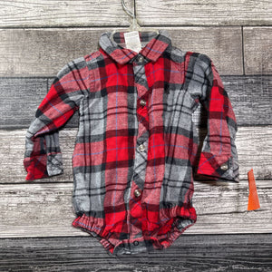 CARHARTT LS BUTTON DOWN BODYSUIT 3 MO