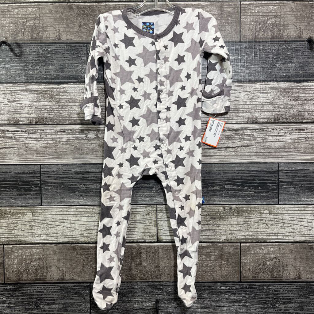 KICKEE PANTS FOOTIE BAMBOO PJ 6-9 MO