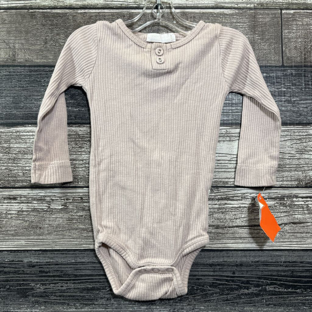 JAMIE KAY LS RIBBED HENLEY BODYSUIT 6-12 MO