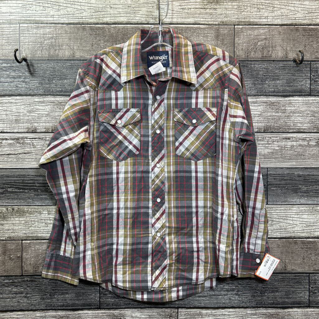 WRANGLER LS FRONT SNAP PLAID SHIRT 10/12