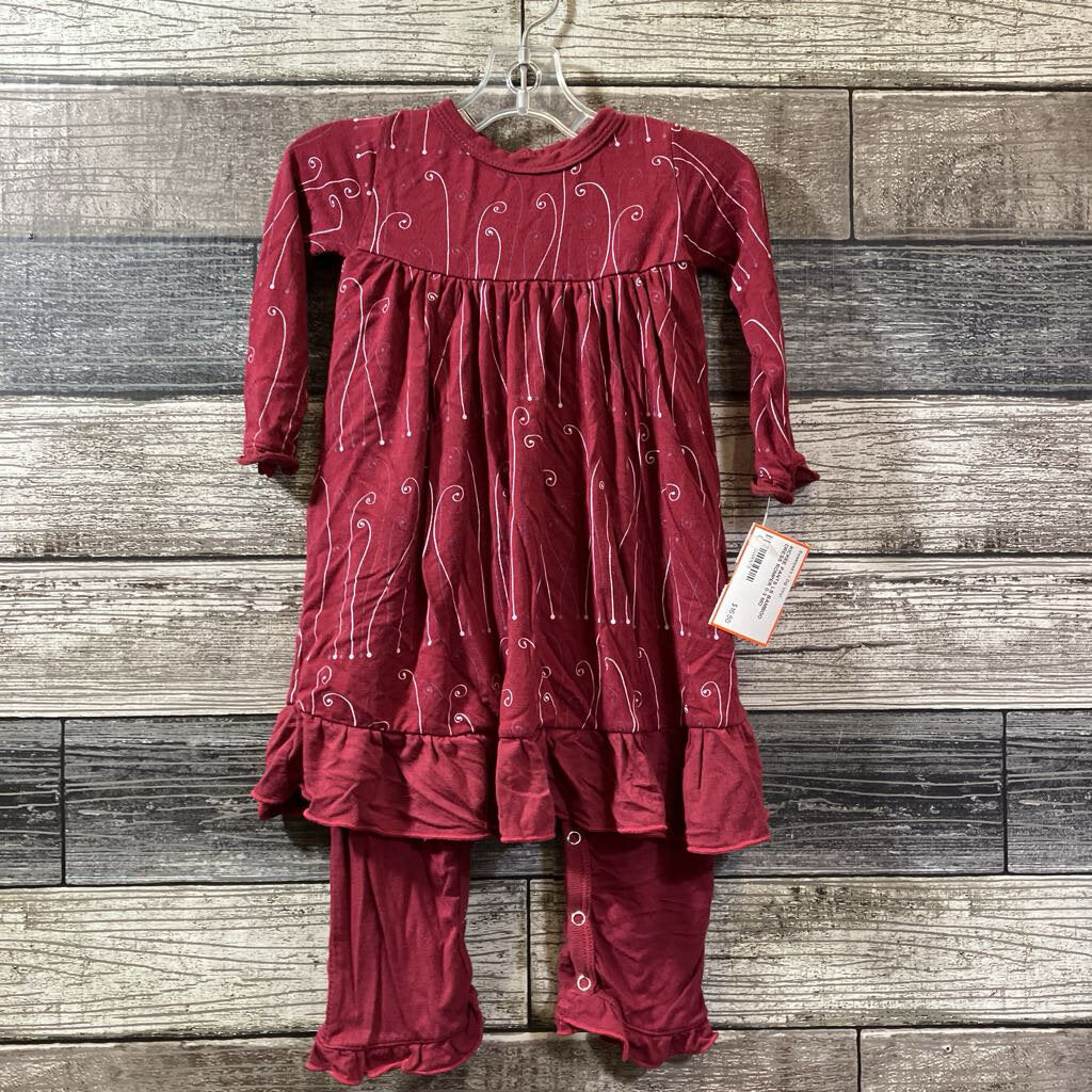 KICKEE PANTS LS BAMBOO DRESS ROMPER 0-3 MO