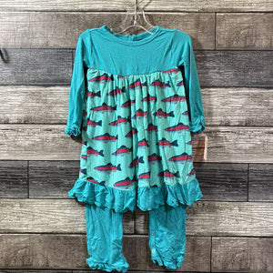 KICKEE PANTS LS BAMBOO DRESS ROMPER 3-6 MO