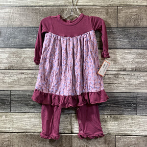 KICKEE PANTS LS BAMBOO DRESS ROMPER 0-3 MO