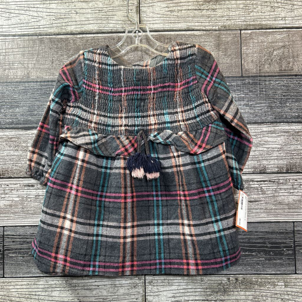 ZARA LS PLAID DRESS 12 MO