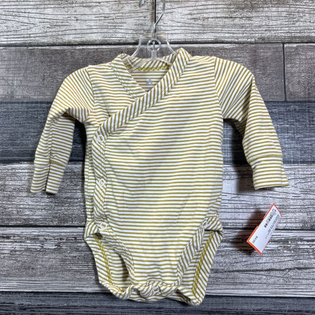 STRIPED SIDE SNAP LS BODYSUIT 3-6 MO