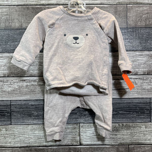 H&M ORGANIC COTTON 2PC LS SHIRT + PANTS 3-6 MO