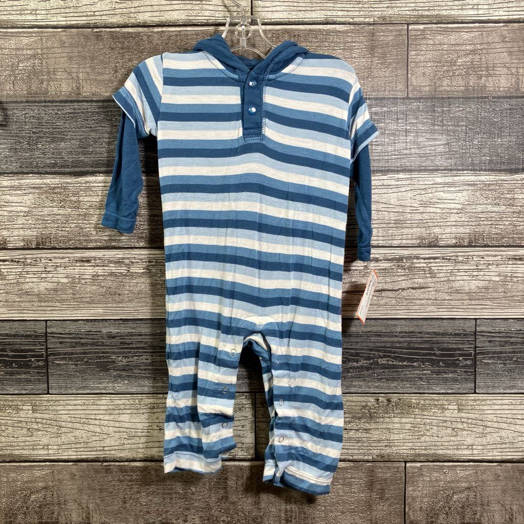 KICKEE PANTS HOODED BAMBOO ROMPER 0-3 MO