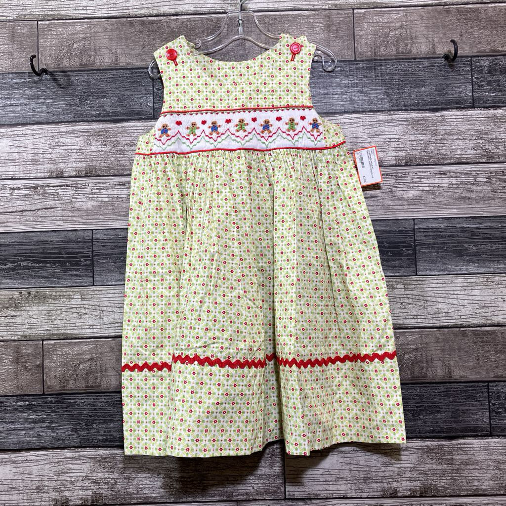 HANDMADE HOLIDAY SMOCKED JUMPER DRESS 4/5