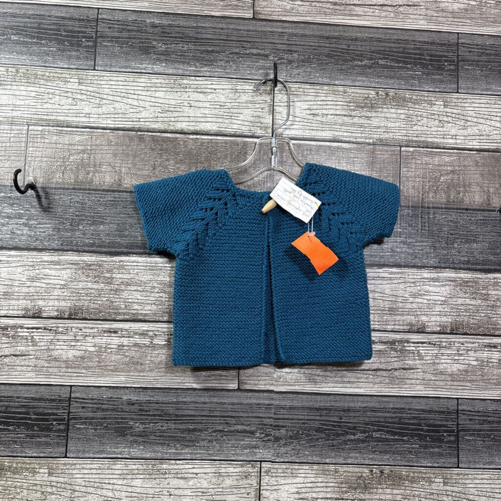 HOME MADE 100% MERINO WOOL SS CARDIGAN 6-12 M