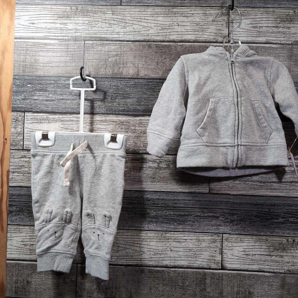 GAP SWEAT SET FULL ZIP HOODIE + PANTS 3-6 MO