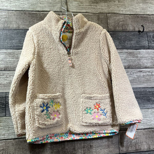 MINI BODEN 1/4 ZIP EMBROIDERED SHERPA FLEECE PULLOVER 5/6