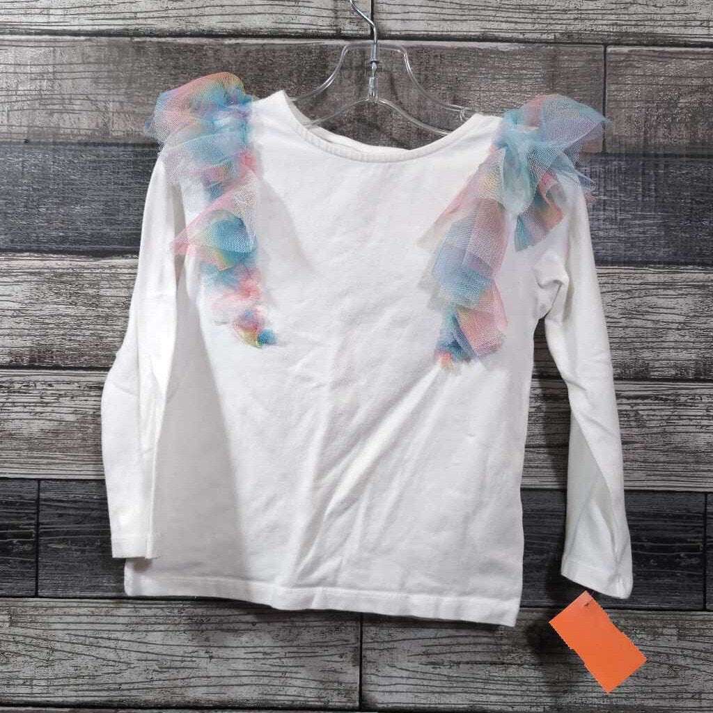 H&M LS TULLE RUFFLE SHOULDER SHIRT 5/6