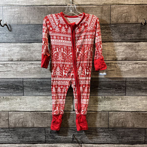 LITTLE SLEEPIES HOLIDAY BAMBOO PJ 0-3 MO