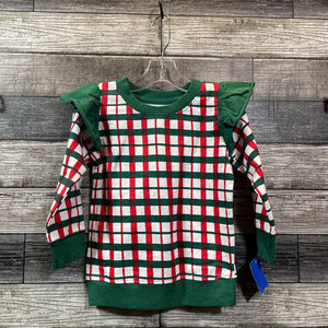 MONICA + ANDY HOLIDAY STRIPED RUFFLE SHOULDER SHIRT 2