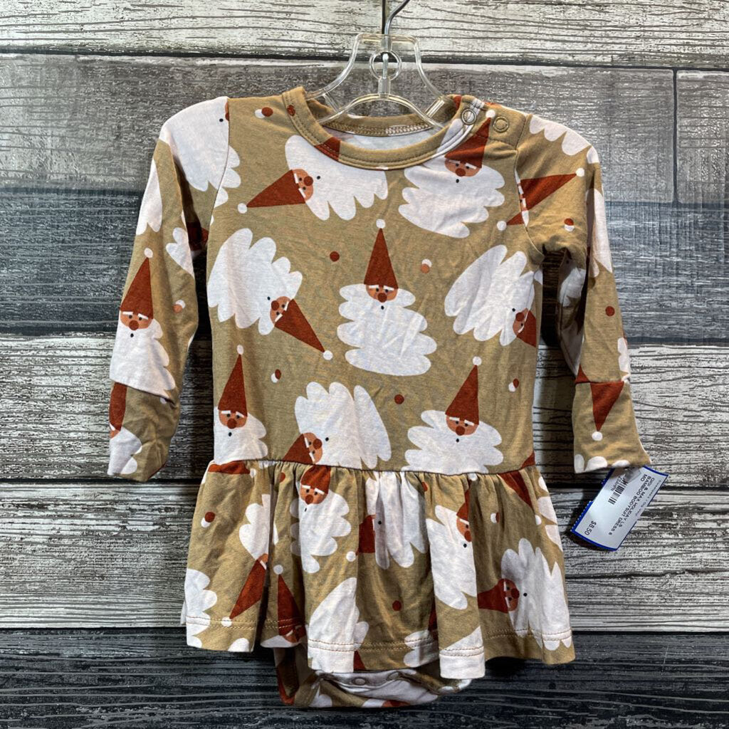 GIGI & MAX HOLIDAY LS BAMBOO BODYSUIT DRESS 6 MO