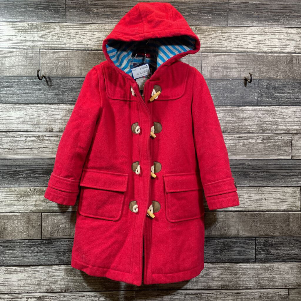 MINI BODEN HOODED WOOL BLEND FULL ZIP TOGGLE COAT 6/7