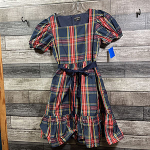 CREWCUTS SS PLAID LINED DRESS 10