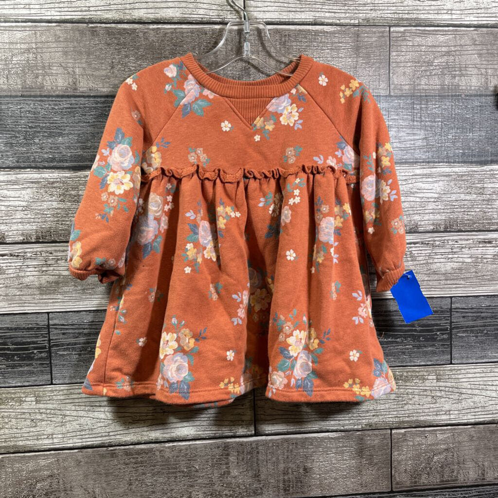 EASY PEASY LS FLORAL JERSEY KNTI DRESS 12 MO