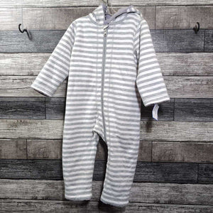 HANNA REVERSIBLE STRIPED FLEECE HOODED BUNTING 12-24 MO