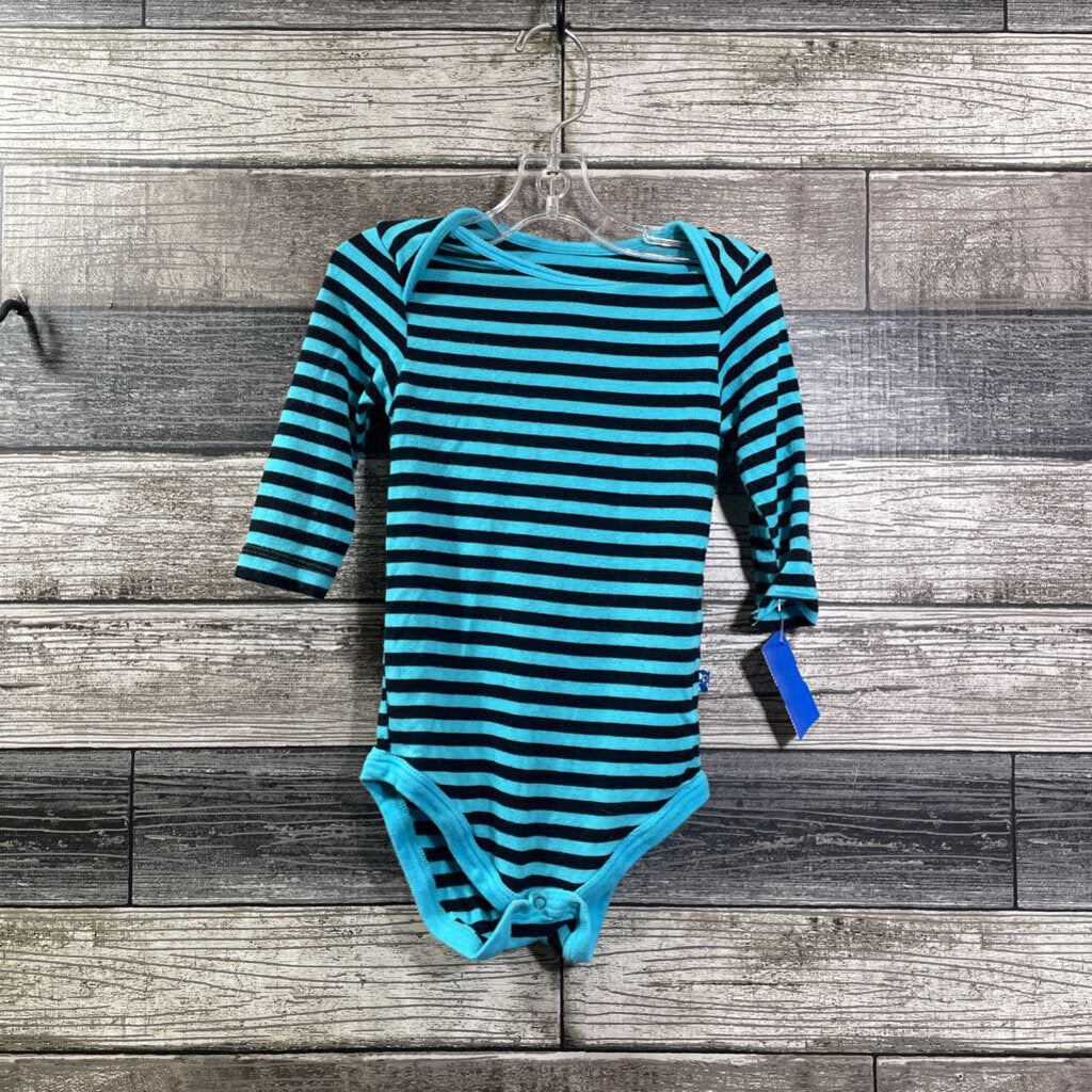 KICKEE PANTS LS STRIPED BAMBOO BODYSUIT 12-18 MO