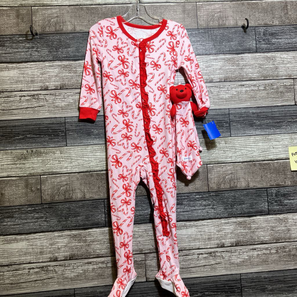 MAX & OLIVIA FOOTIE HOLIDAY PJ + LOVIE 2