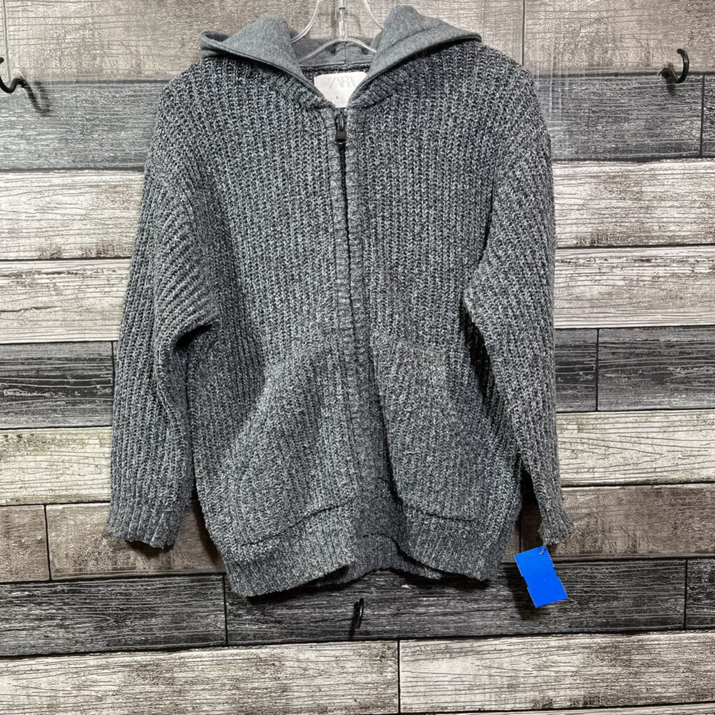 ZARA CABLE KNIT FULL ZIP KNIT HOODED SWEATER 7