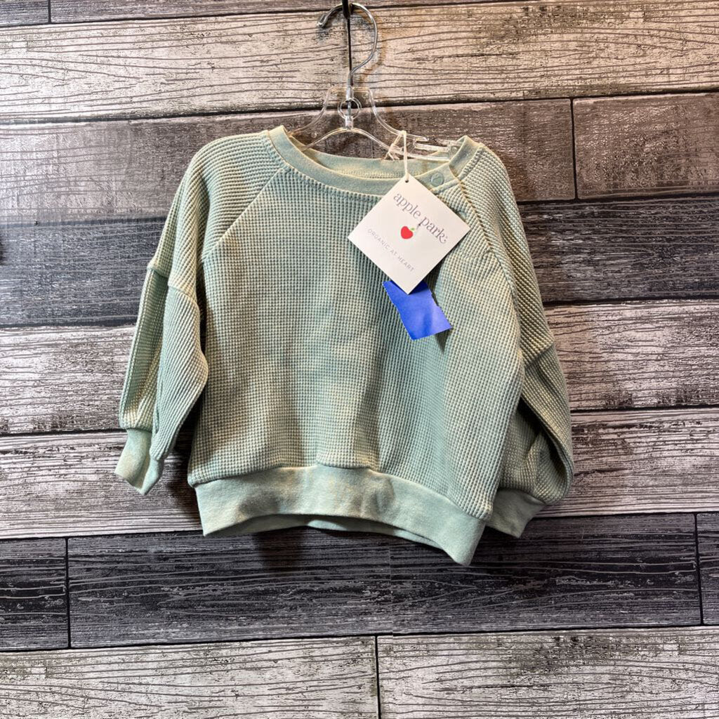 NEW APPLE PARK ORGANIC COTTON WAFFLE LS SHIRT 3-6 MO