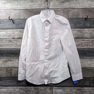 CALVIN KLEIN LS BUTTON DOWN WHITE SHIRT 10/12