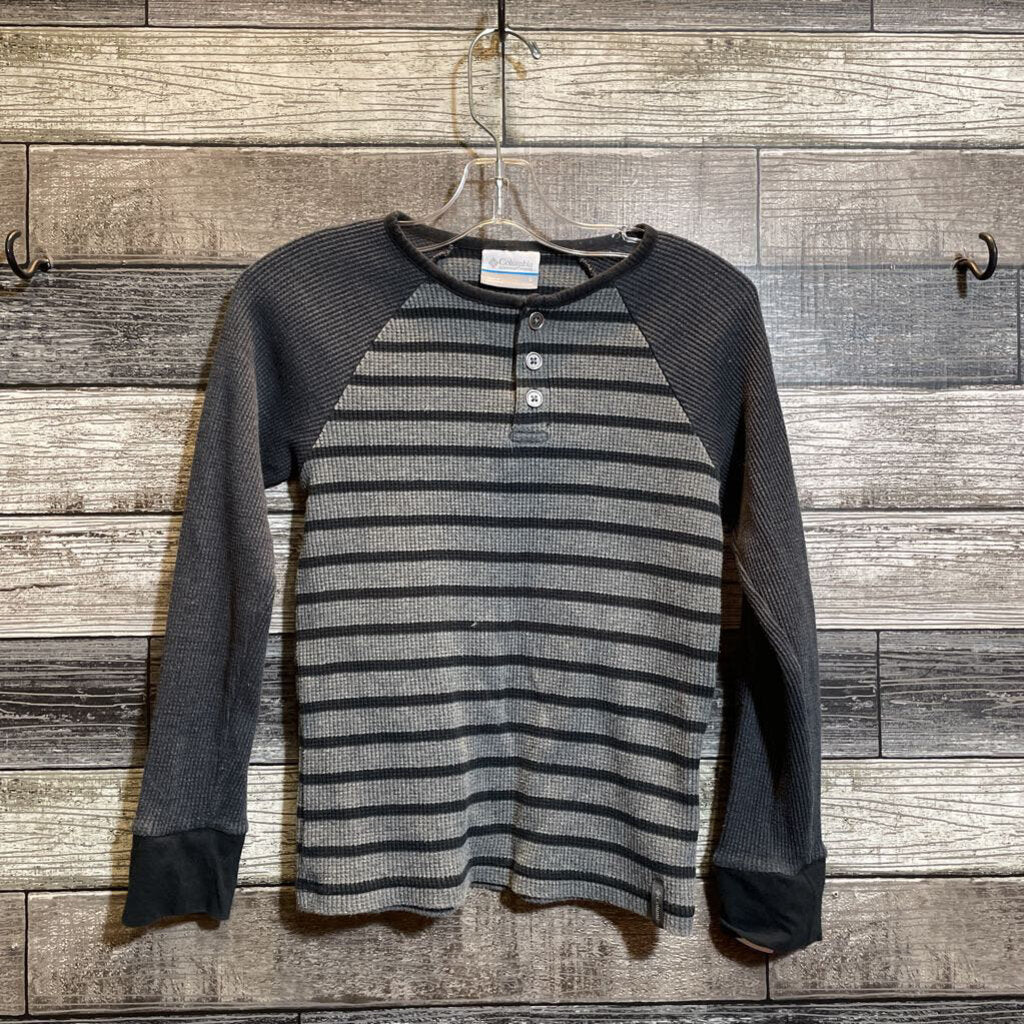 COLUMBIA STRIPED WAFFLE LS HENLEY SHIRT 8