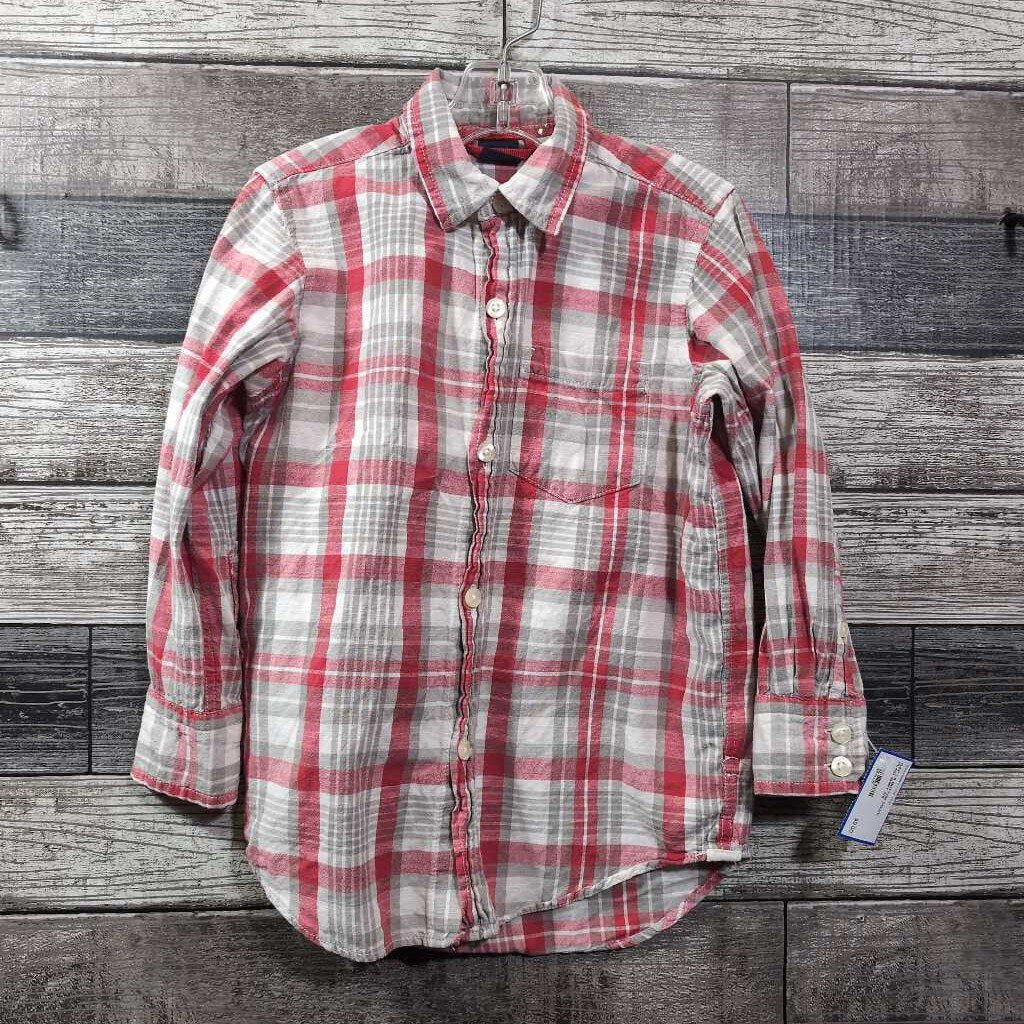 GAP LS BUTTON DOWN PLAID SHIRT 4/5