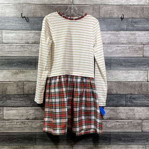 CREWCUTS LS COTTON STRIPED PLAID SKIR DRESS 10/11