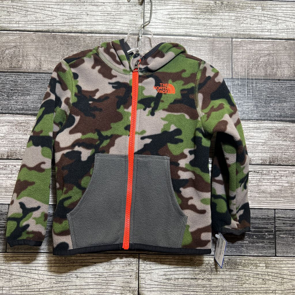 NORTH FACE HOODED FLEECE CAMO JACKET 18-24 MO