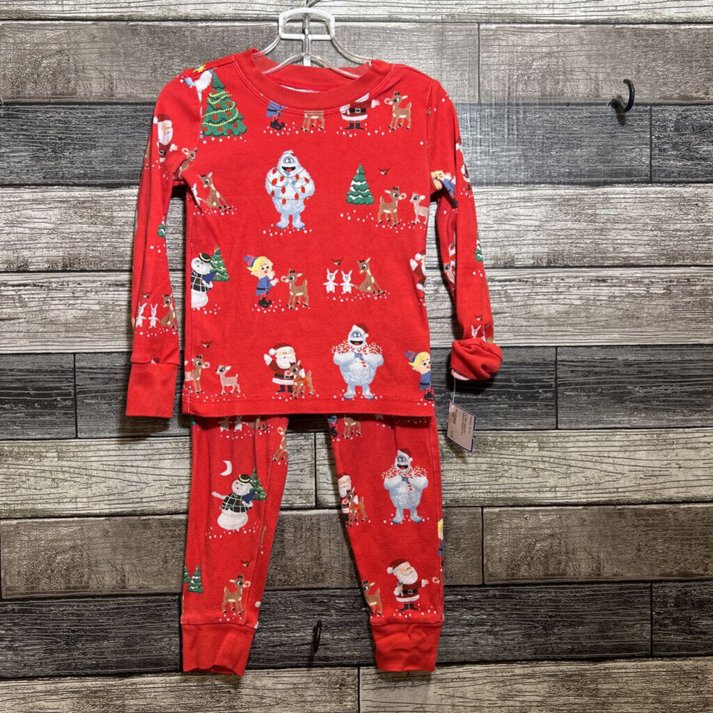 POTTERY BARN 2PC RUDOLPH HOLIDAY PJ 4