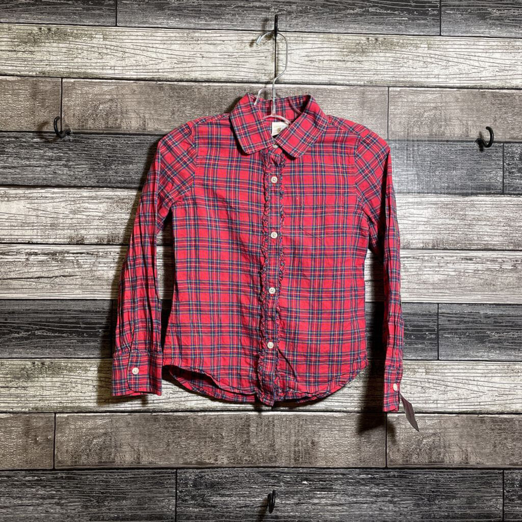 CREWCUTS LS PLAID BUTTON DOWN SHIRT 6/7