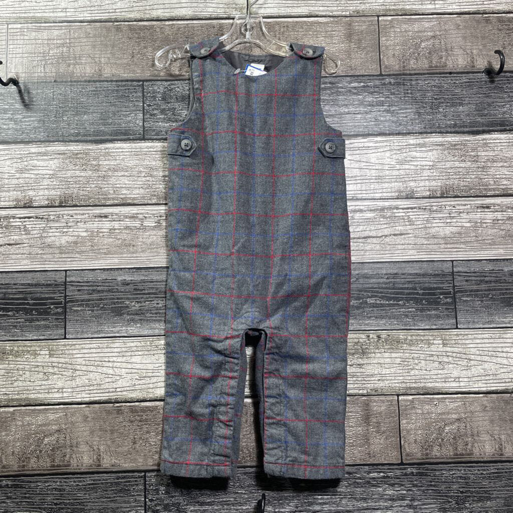 JANIE & JACK LINED COTTON OVERALLS 6-12 MO