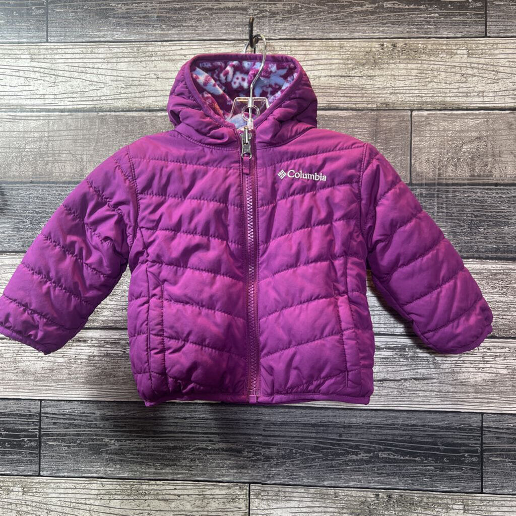 COLUMBIA REVERSIBLE HOODED FLEECE PUFFER COAT 6-12 MO