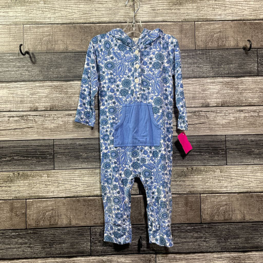 KATE QUINN BAMBOO HOODED HENLEY ROMPER 12-18 MO